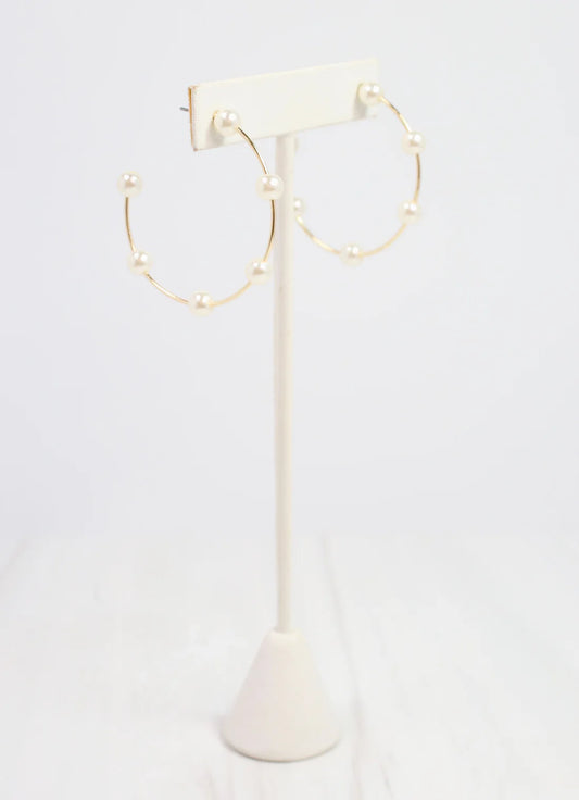 Donald Pearl Hoop Earring Gold