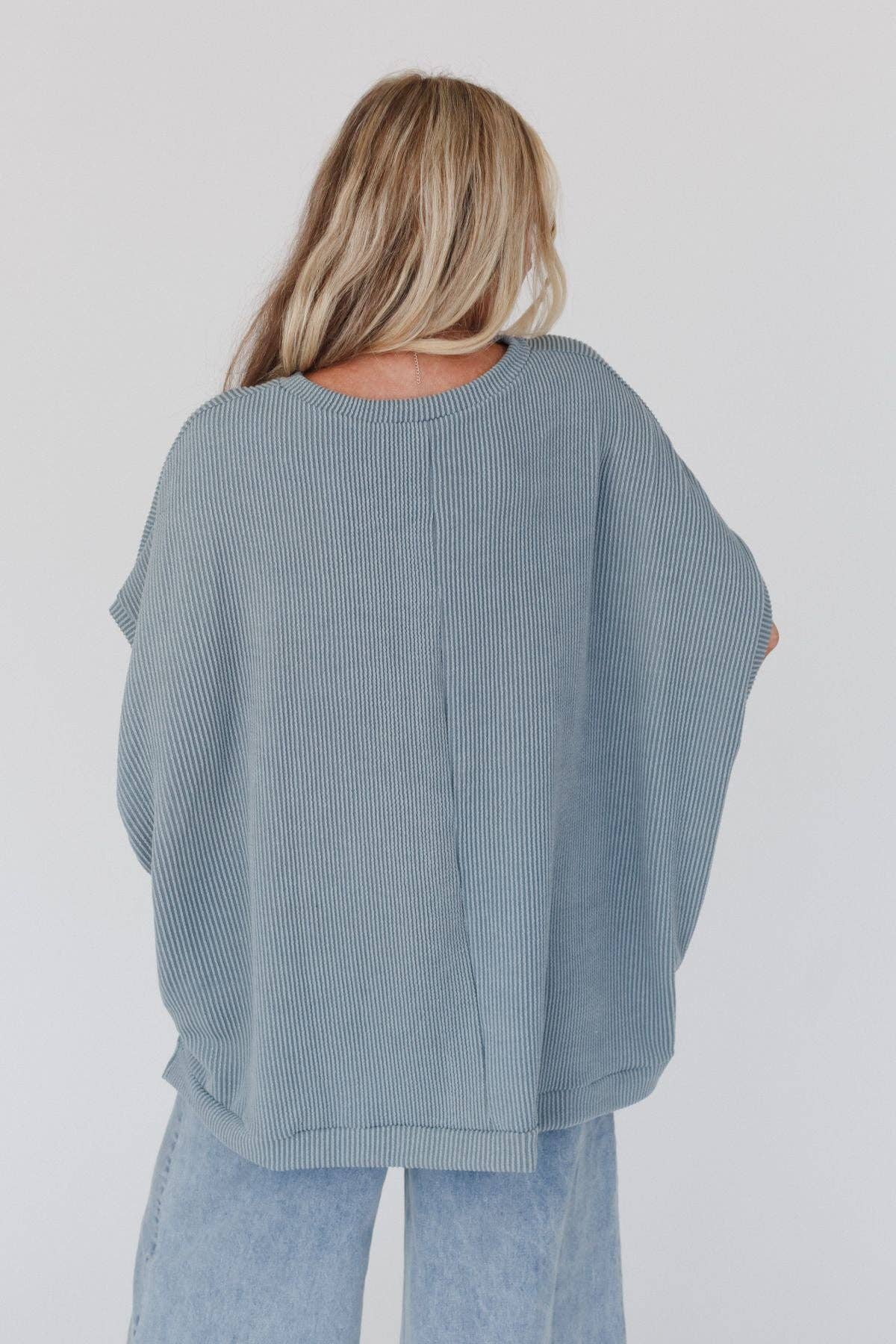 Moon Glow Texture Knit Top - Seafoam
