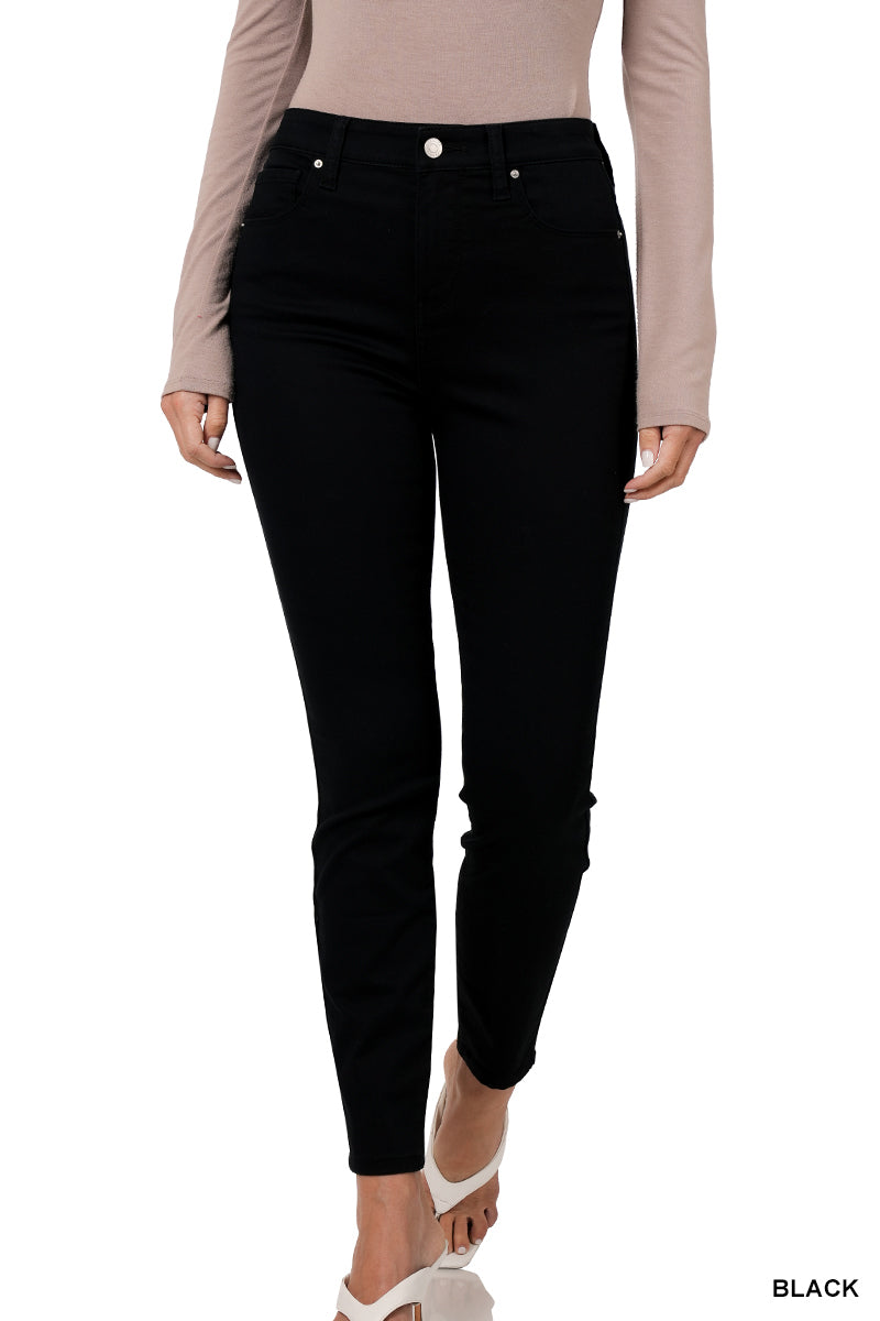 ZENANA HIGH-RISE SKINNY COLOR DENIM PANTS
