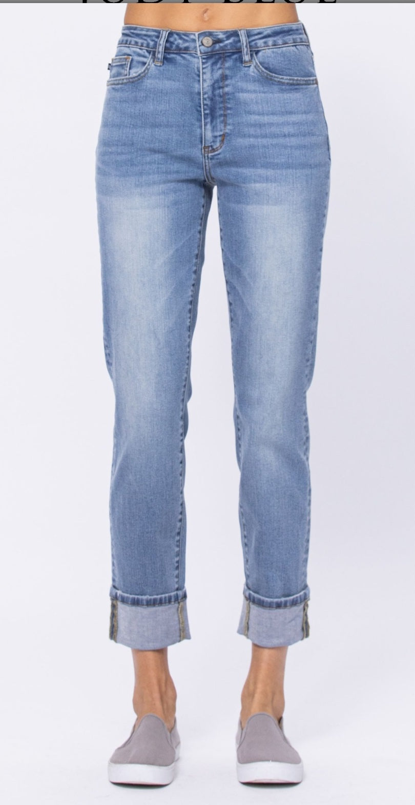 High Waist Vintage Washed Boyfriend Jeans - Judy Blues