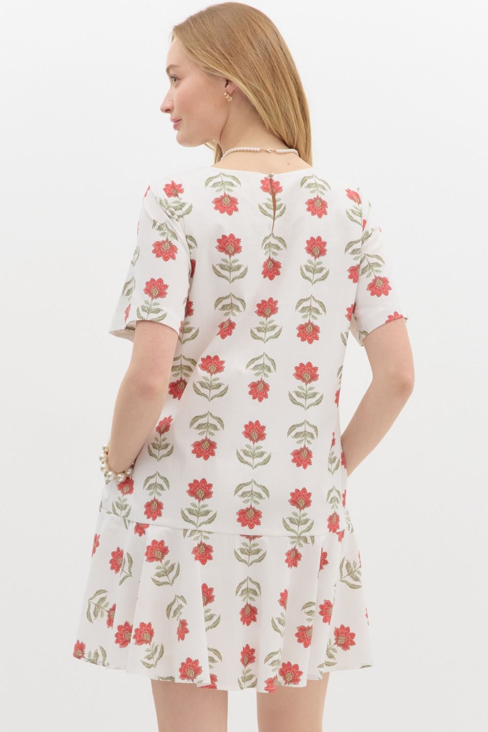 Red Floral Mini Dress