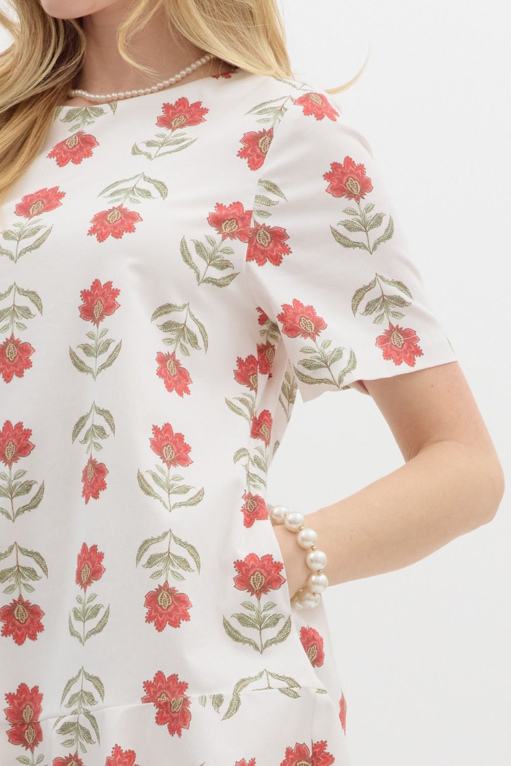 Red Floral Mini Dress