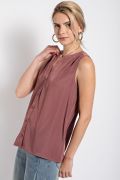 EASEL SLEEVELESS WASHED SATIN BLOUSE TOP