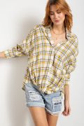 EASEL PLAID BUTTON DOWN SHIRT LONG SLEEVE