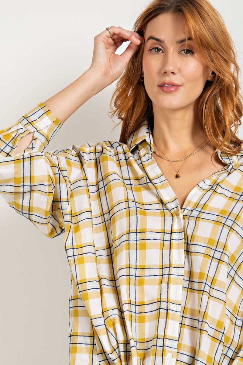 EASEL PLAID BUTTON DOWN SHIRT LONG SLEEVE