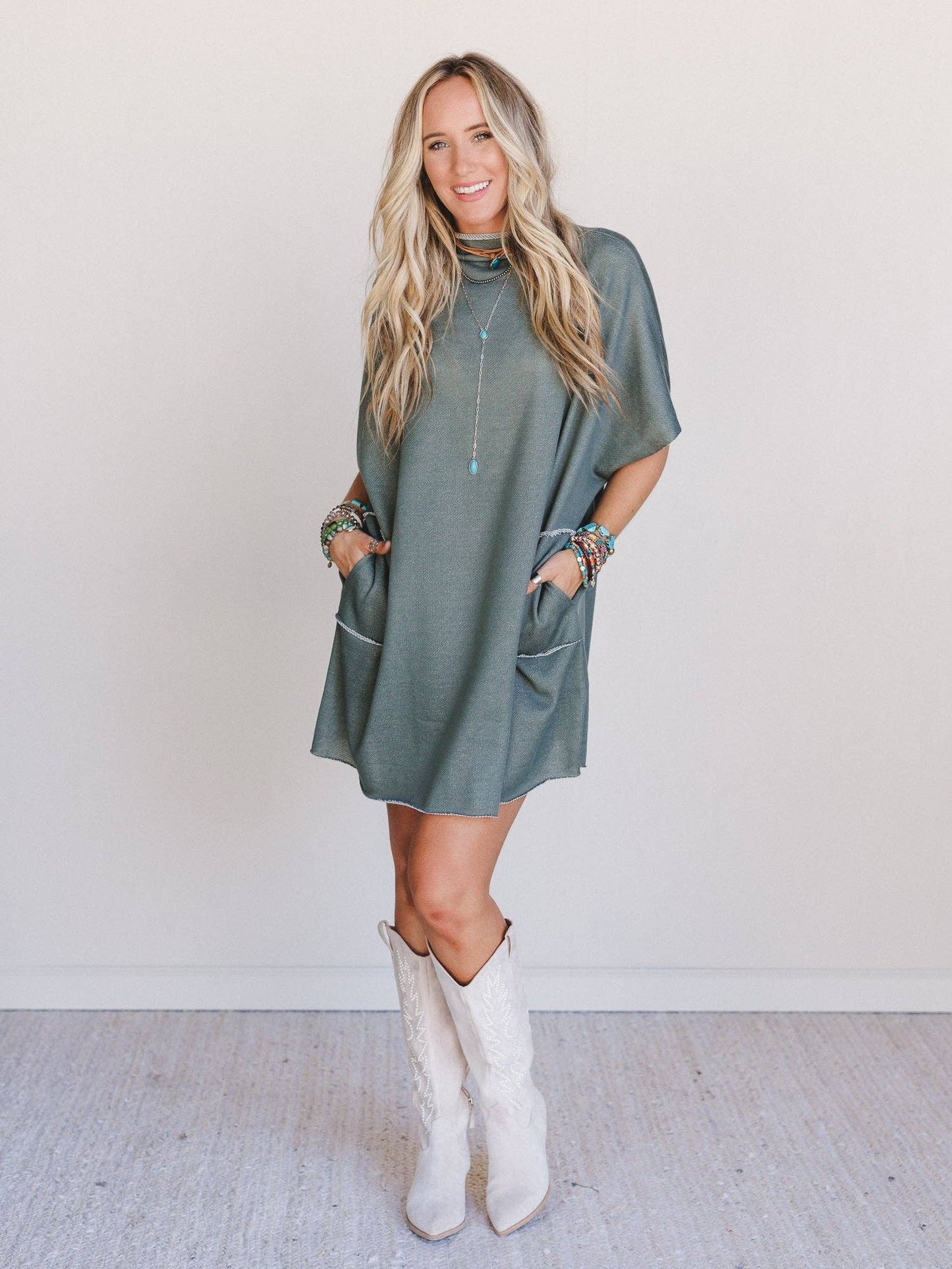 Laid Back Luxe Dress - Two Tone Olive