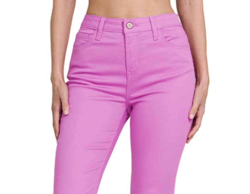 ZENANA HIGH-RISE SKINNY COLOR DENIM PANTS