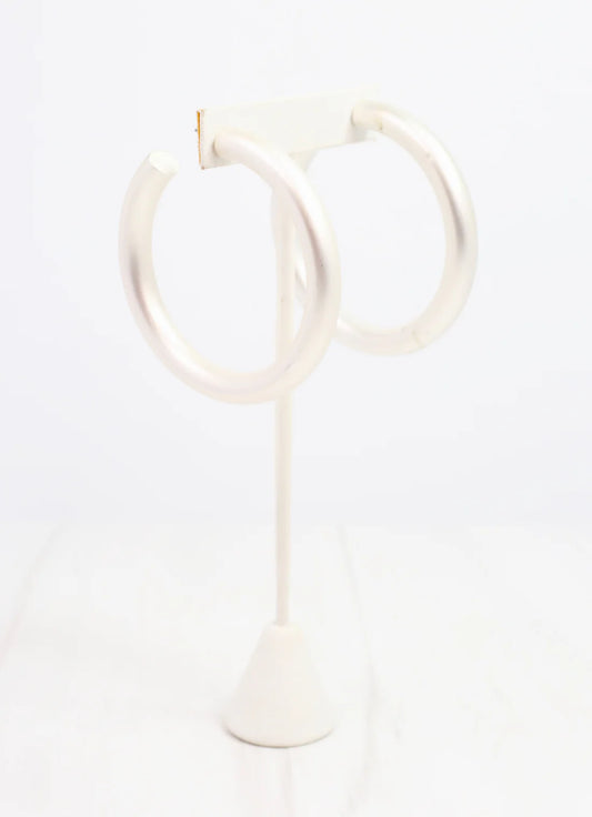 Chantell Hoop Earring Matte Silver