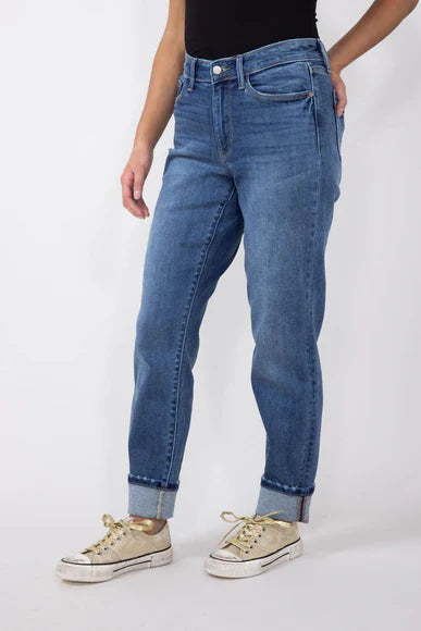 MR Vintage Wash Boyfriend with Cuff - Judy Blues