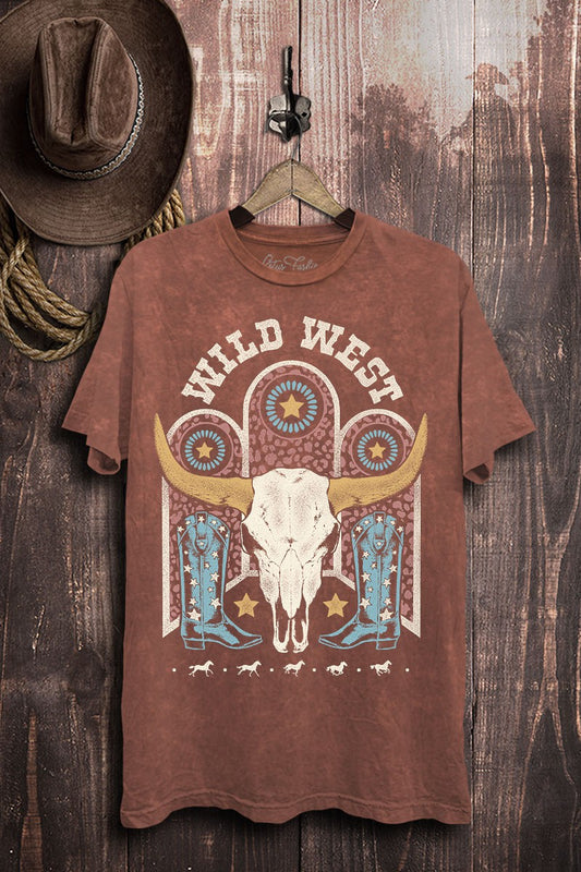 LOTUS Wild West Cow Skull Graphic T-Shirt