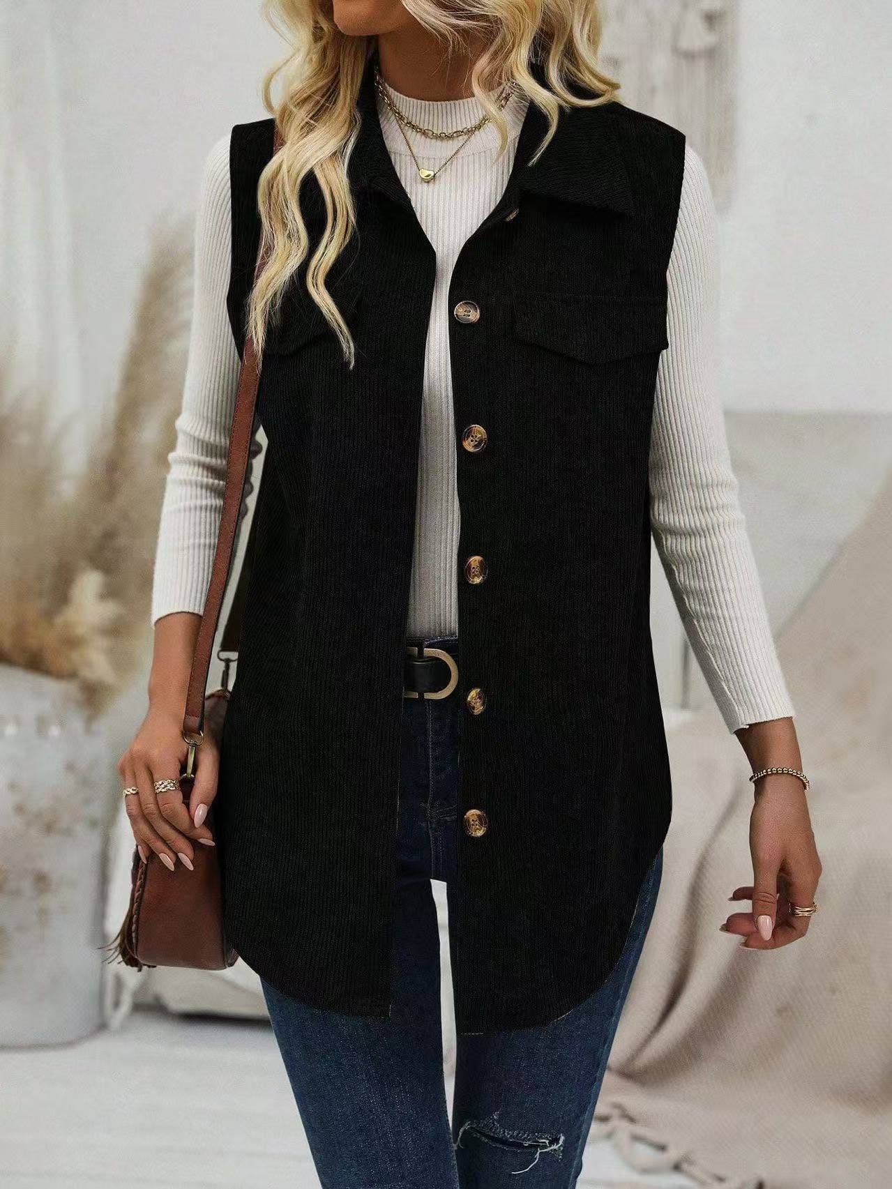 Corduroy Buttoned Vest