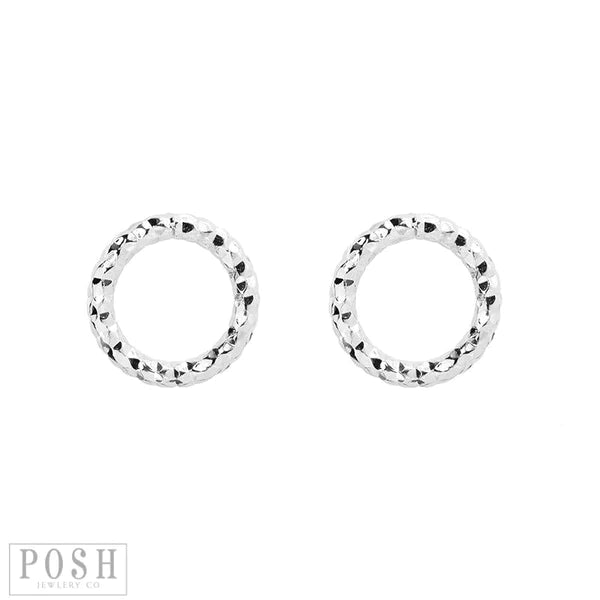 DIAMOND CUT CIRCLE EARRING