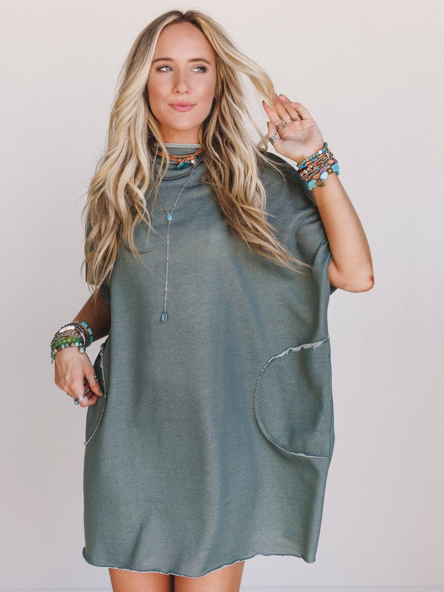 Laid Back Luxe Dress - Two Tone Olive