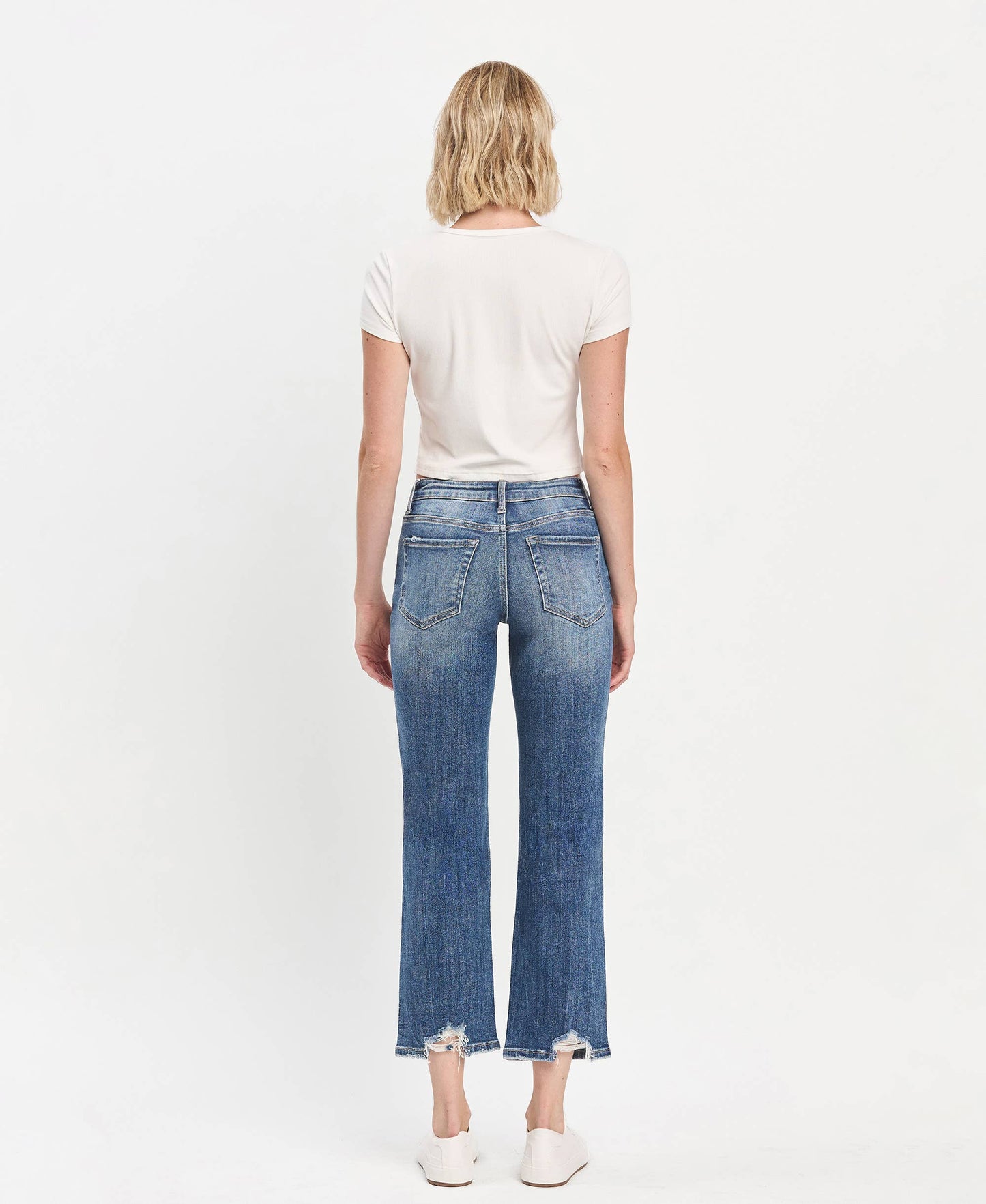 HIGH RISE ANKLE STRAIGHT JEANS