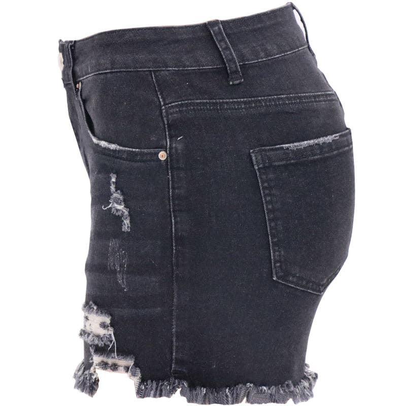 Women's High-rise Ripped Stretch Summer Denim Shorts