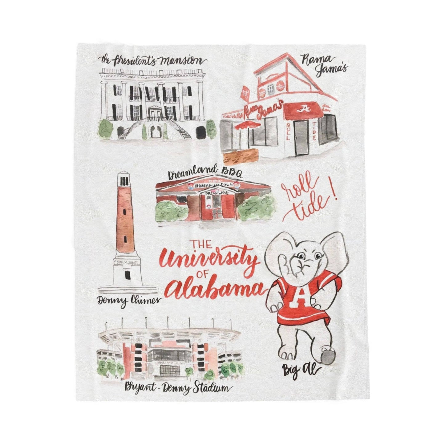 Alabama Collegiate Velveteen Blanket