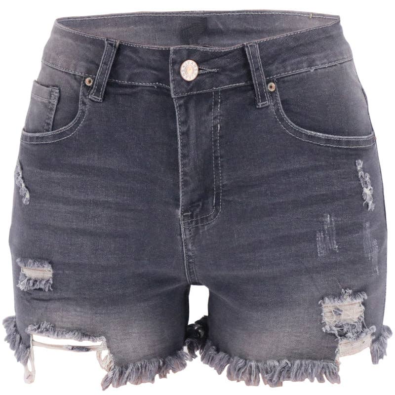 Women's High-rise Ripped Stretch Summer Denim Shorts