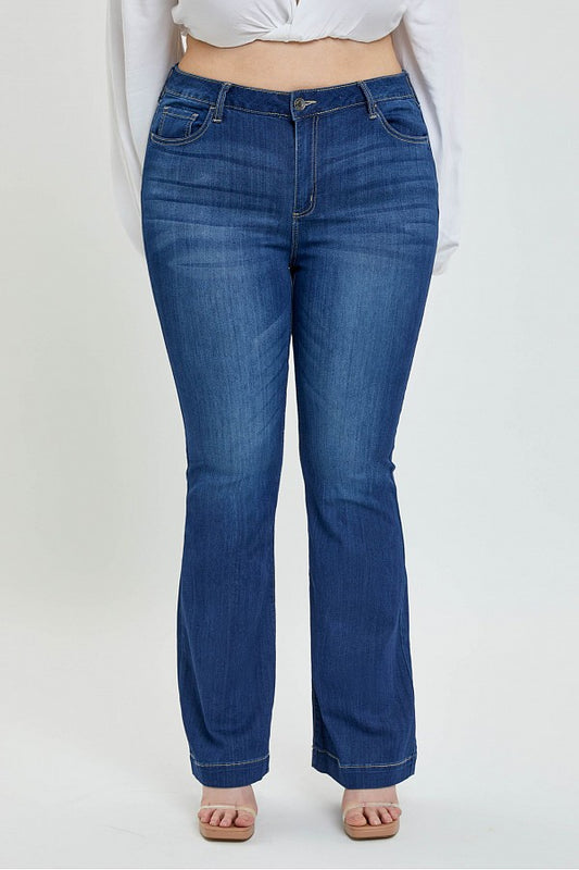 CELLO Plus Tall Mid Rise Flare Jeans