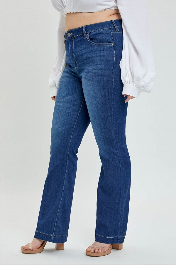 CELLO Plus Tall Mid Rise Flare Jeans