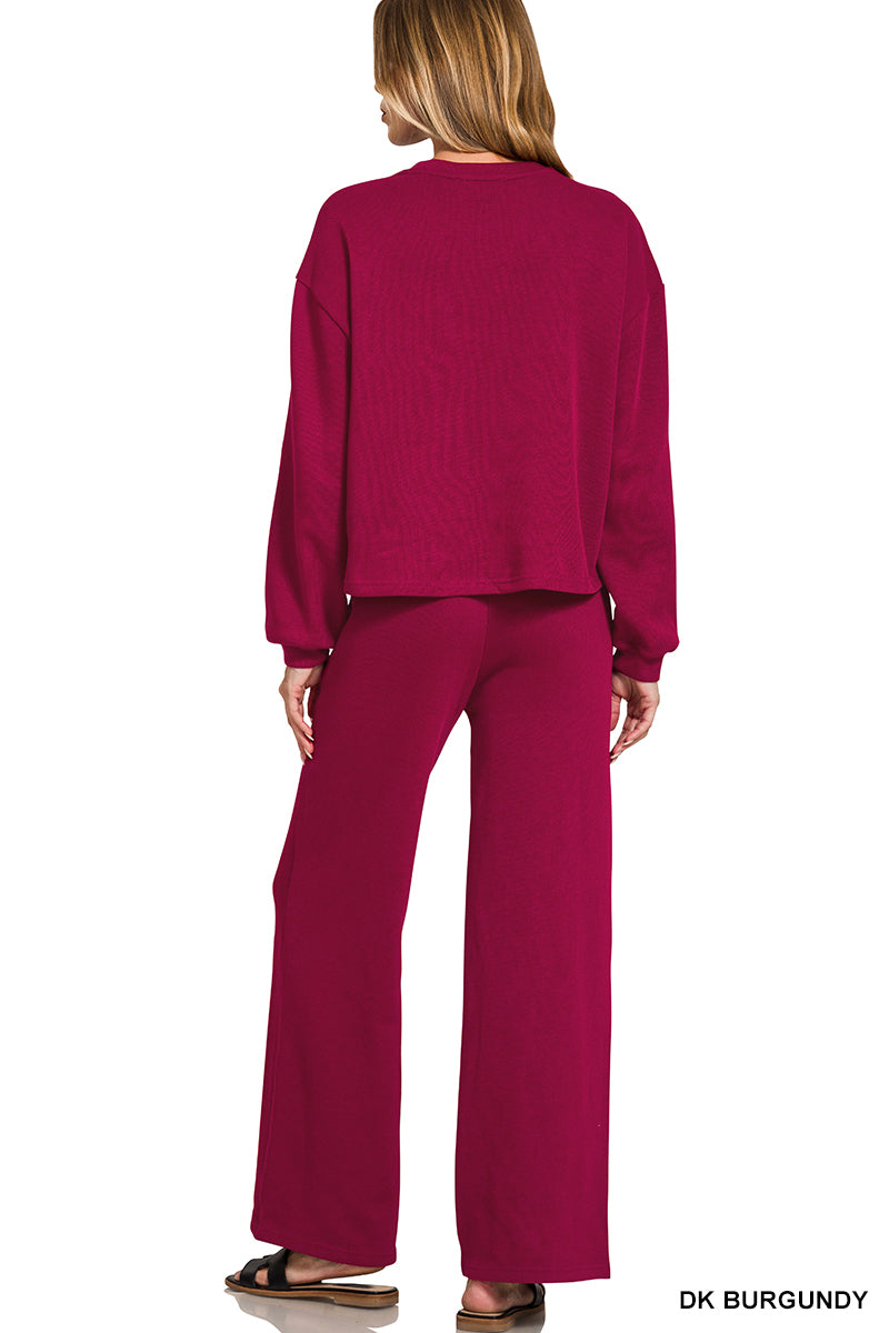 French rib pullover & pants set