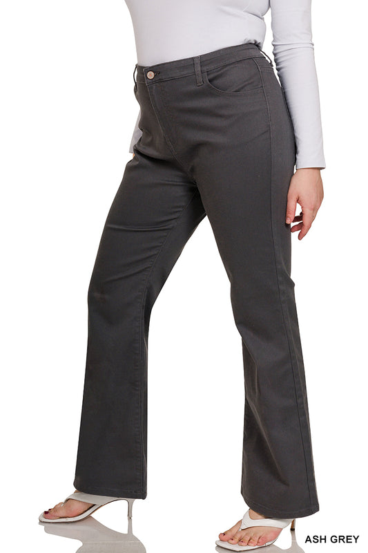 Cecil Cotton Capri trousers with zip detail in soft white or neon