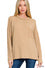 Corded rib long sleeve drop shoulder top