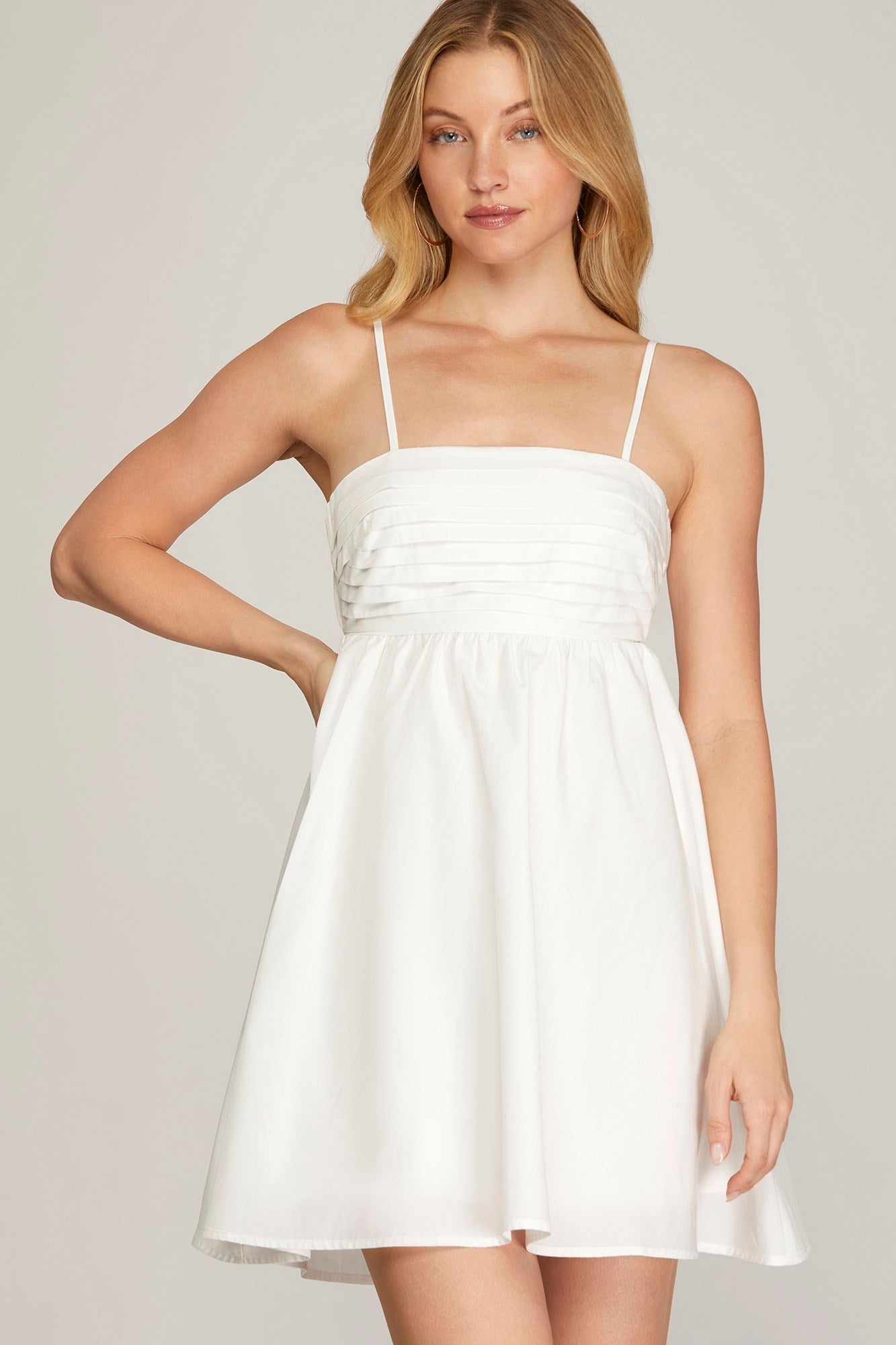 Pleated Cut Out Back Party Dress