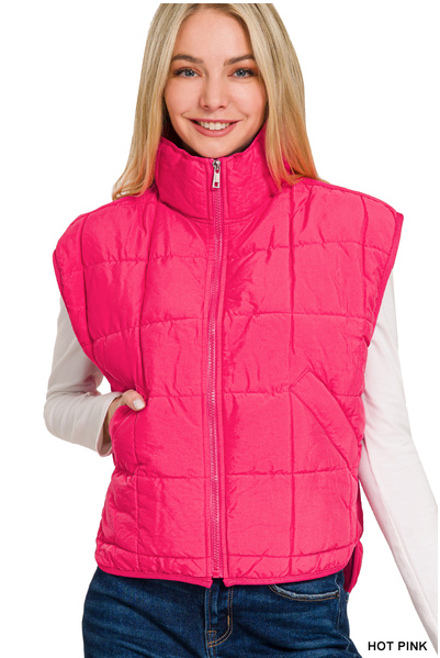 High neck puffer vest