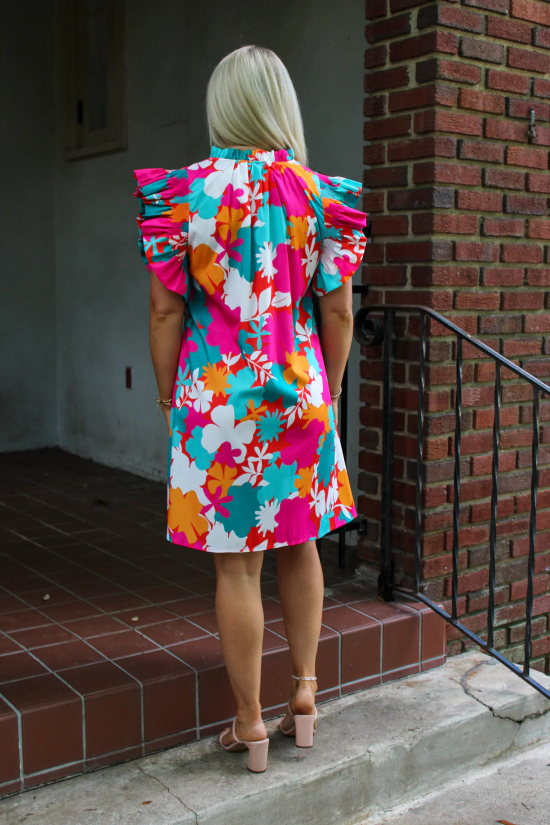 Multicolor Flutter Dress