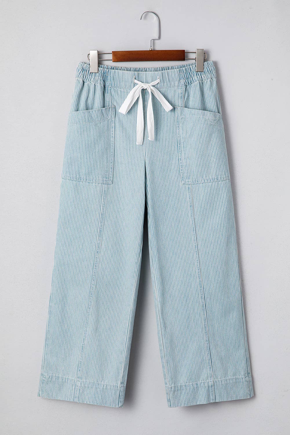 Stripe Mid Rise Drawstring Waist Pants