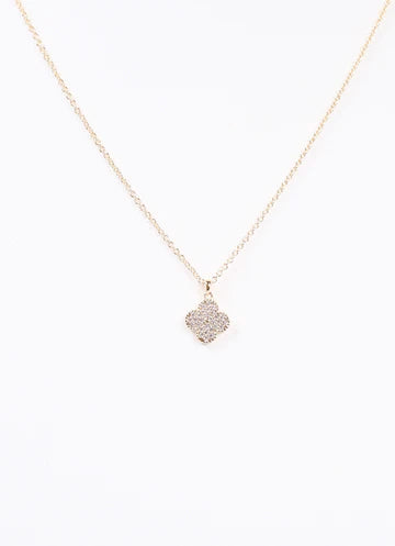 Thelma CZ Clover Necklace Gold