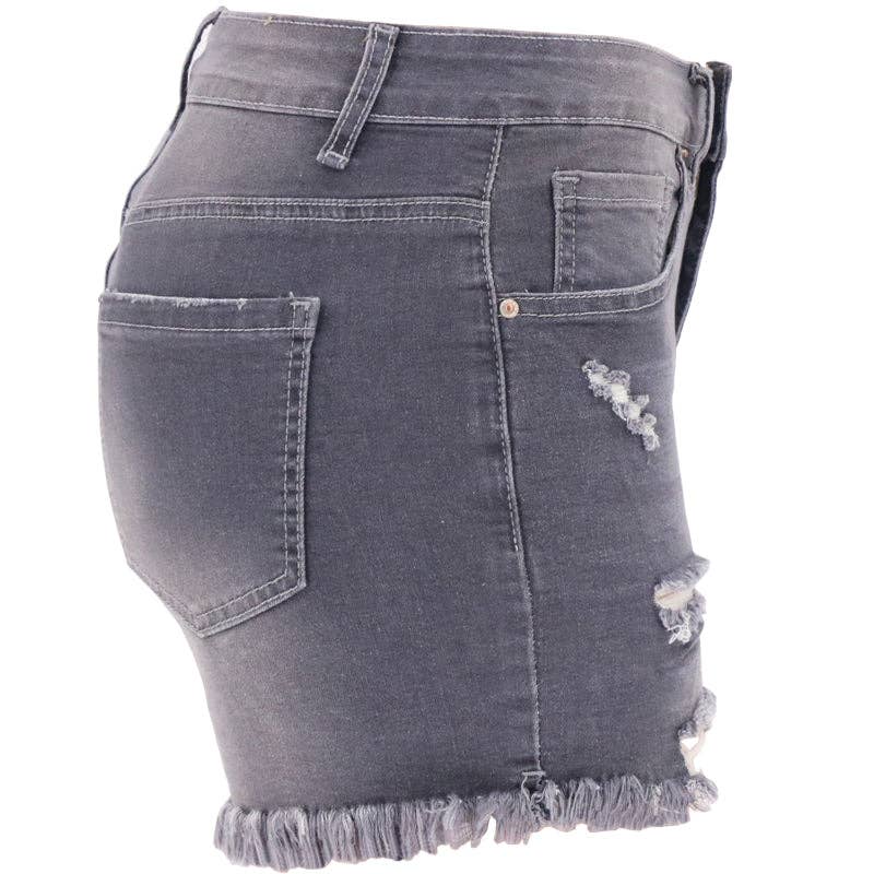 Women's High-rise Ripped Stretch Summer Denim Shorts