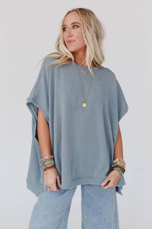 Moon Glow Texture Knit Top - Seafoam