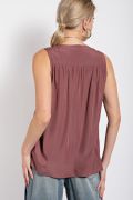 EASEL SLEEVELESS WASHED SATIN BLOUSE TOP