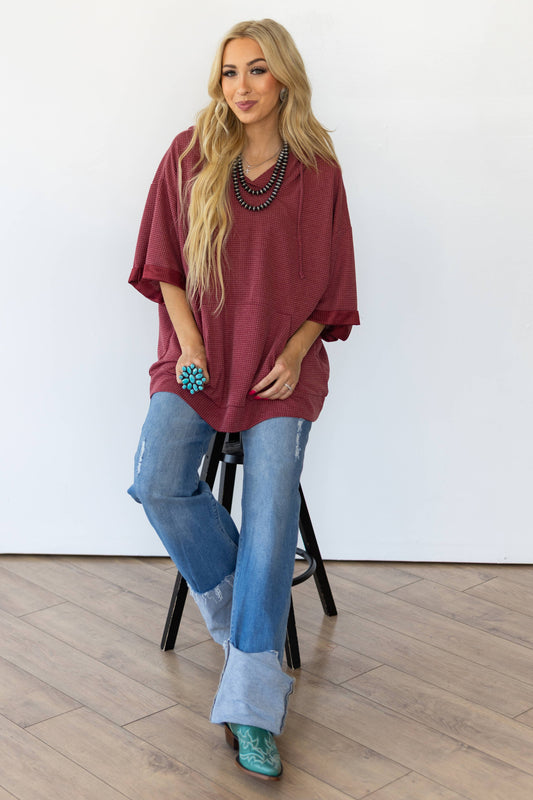 Two Tone Thermal Long Sleeve Top