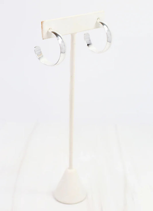 Grimm Hoop Earring Shiny Silver