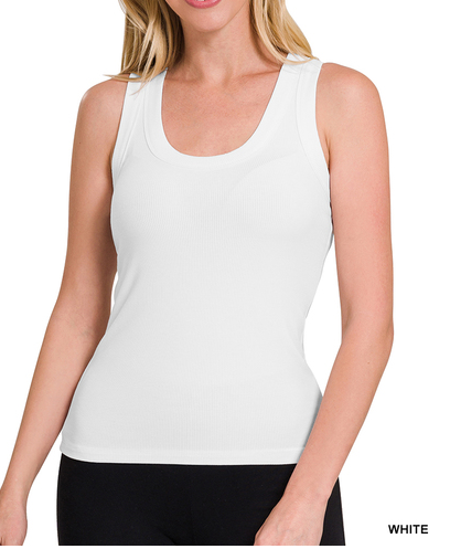 RIBBED SCOOP NECK TANK TOP